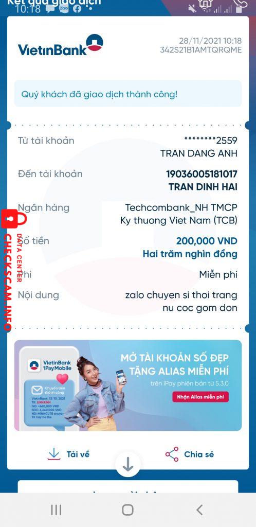 Ebidensya laban sa Trần Đình Hải