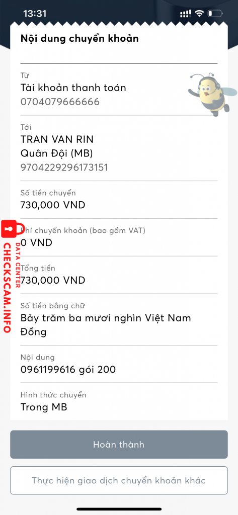 Ebidensya laban sa Trần Văn Rin