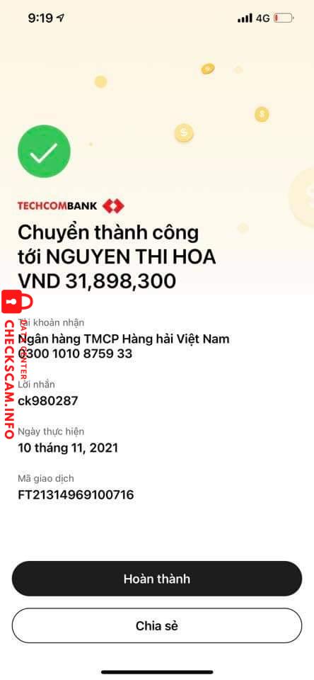 Ebidensya laban sa Nguyen Thi Hoa