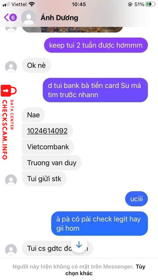 Ebidensya laban sa Trương Văn Duy