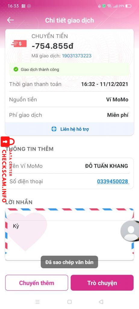 Ebidensya laban sa Khang
