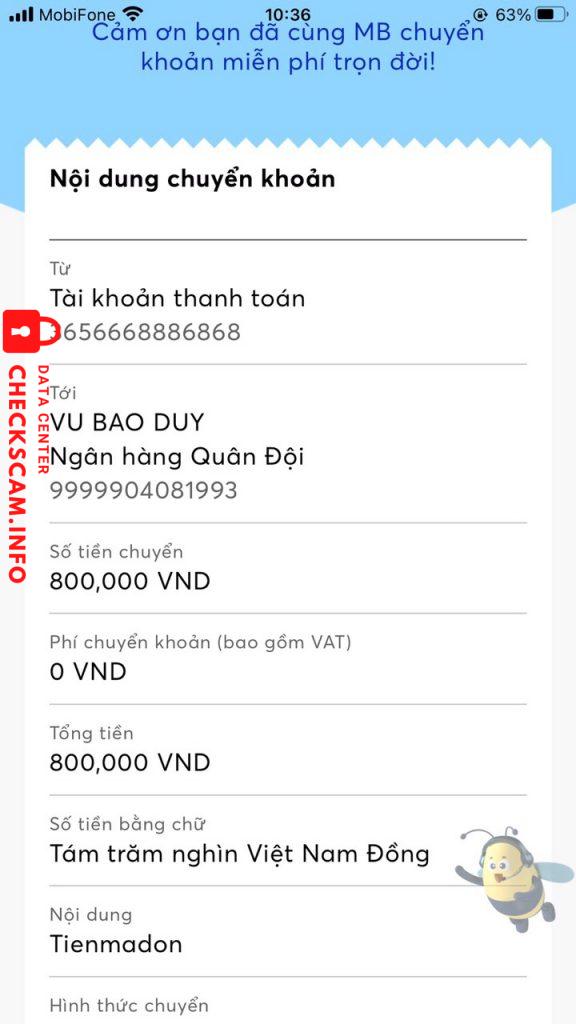 Preuves contre Vu Bao Duy