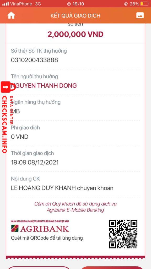 Preuves contre Nguyen Thanh Dong