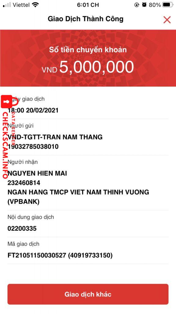 Preuves contre Nguyen Hien Mai