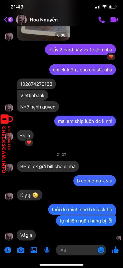 Preuves contre Ngo Hanh Nguyen
