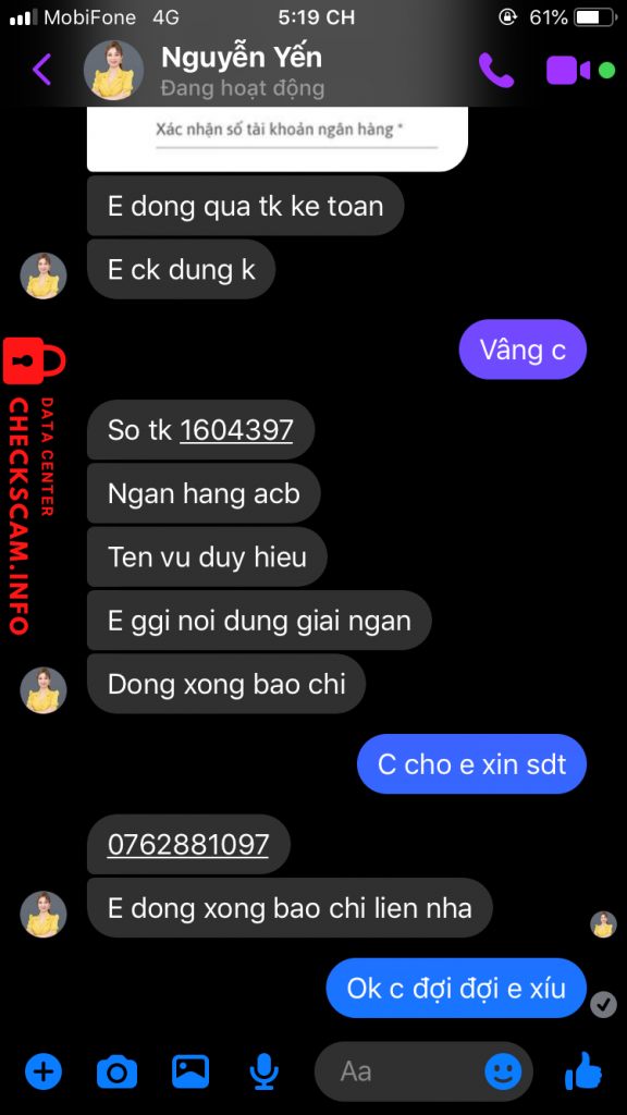 Preuves contre Vu Duy Hieu