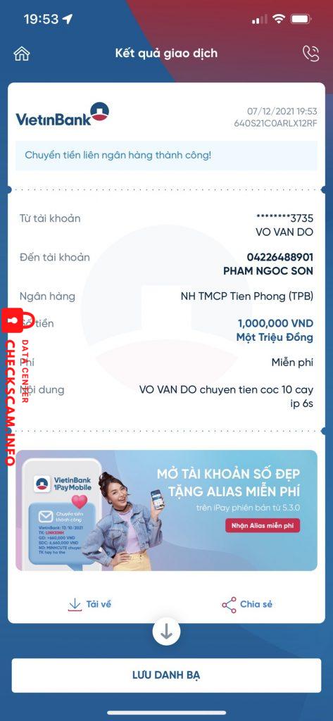 Preuves contre Phạm Ngọc Sơn