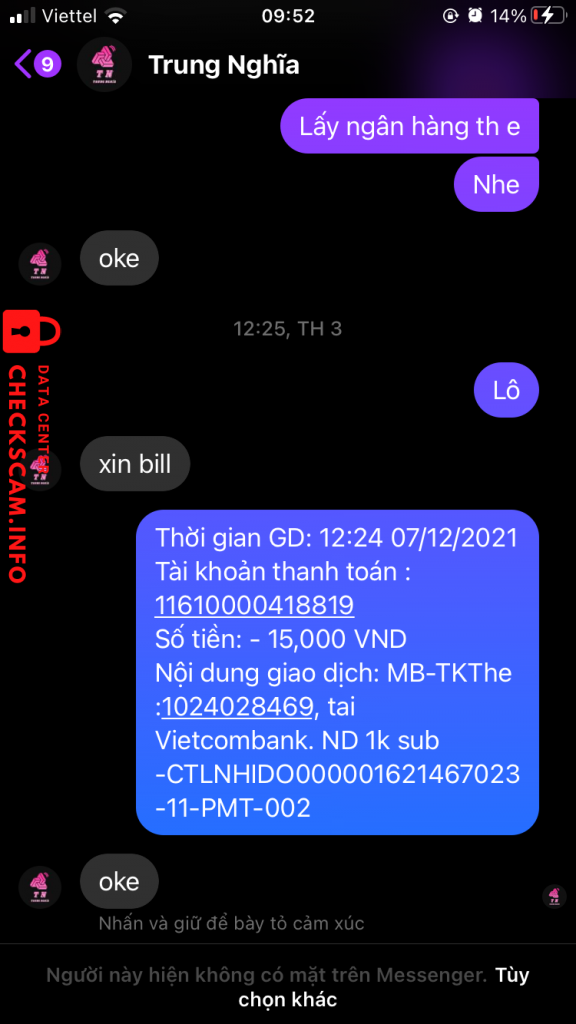 Preuves contre Chau Le Trung Nghia