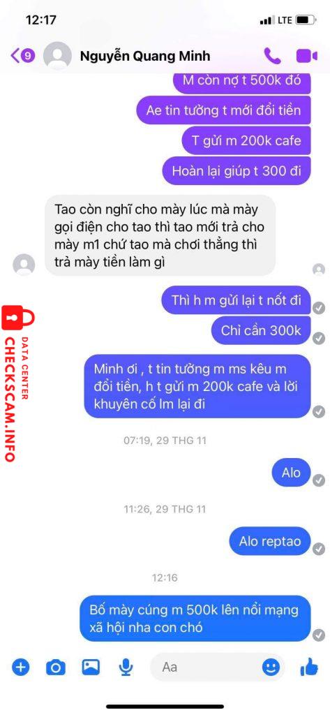 Preuves contre Nguyễn Quang Minh