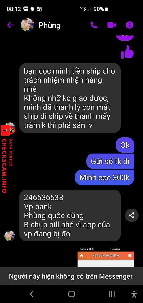 Preuves contre Phùng Quốc Dũng