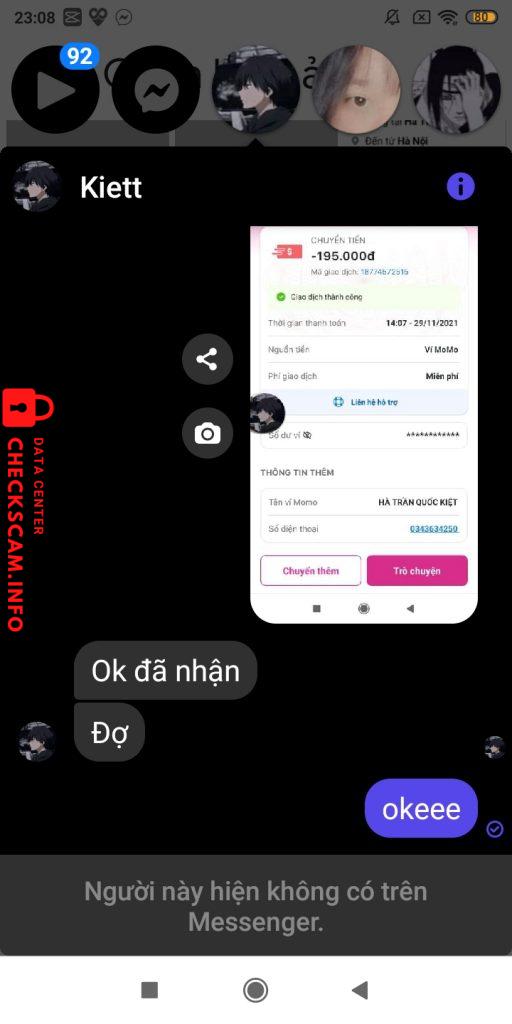 Evidence against Hà Trần Quốc Kiệt