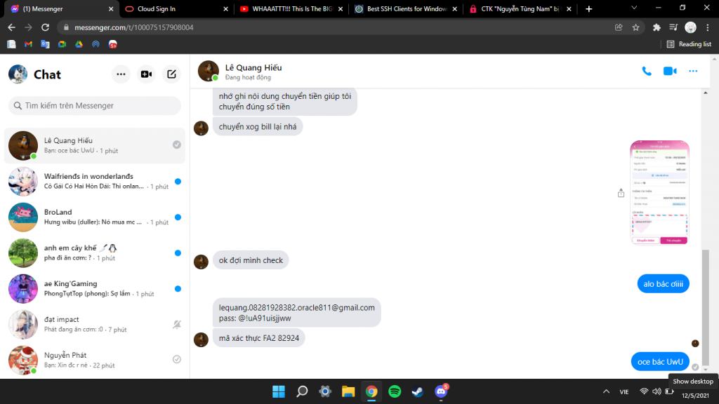 Evidencia contra Nguyễn Tùng Nam