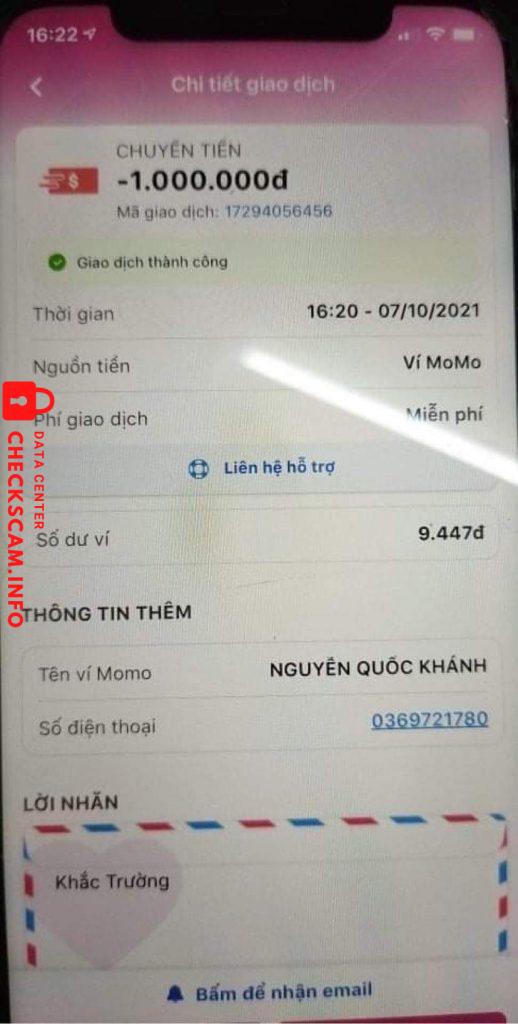 หลักฐานที่เป็นโทษต่อ Nguyen Quoc Khanh