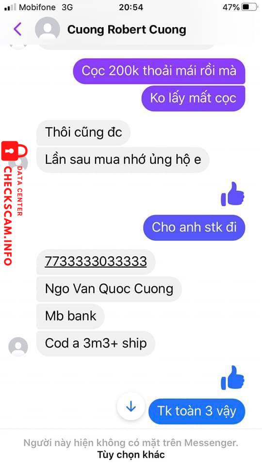 หลักฐานที่เป็นโทษต่อ Ngo Van Quoc Cuong