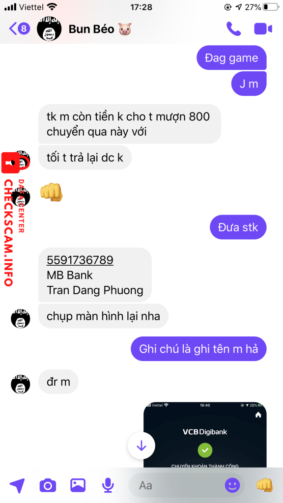 หลักฐานที่เป็นโทษต่อ Tran Dang Phuong