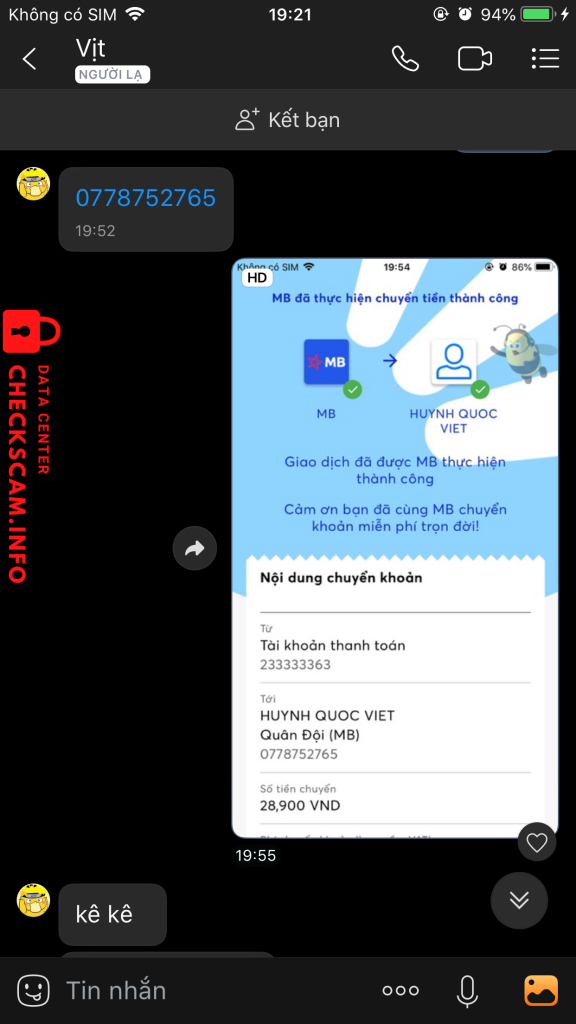Ebidensya laban sa Huynh Quoc Viet