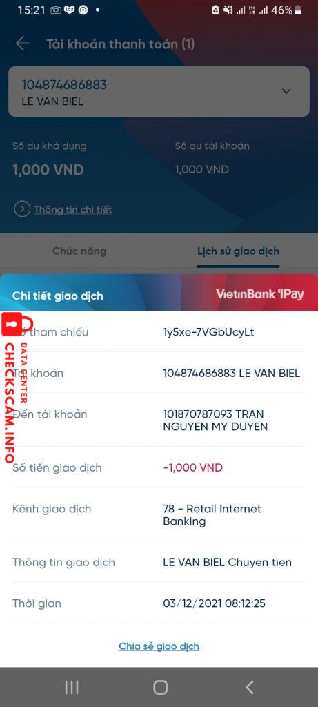 Ebidensya laban sa Trần Nguyen My Duyen