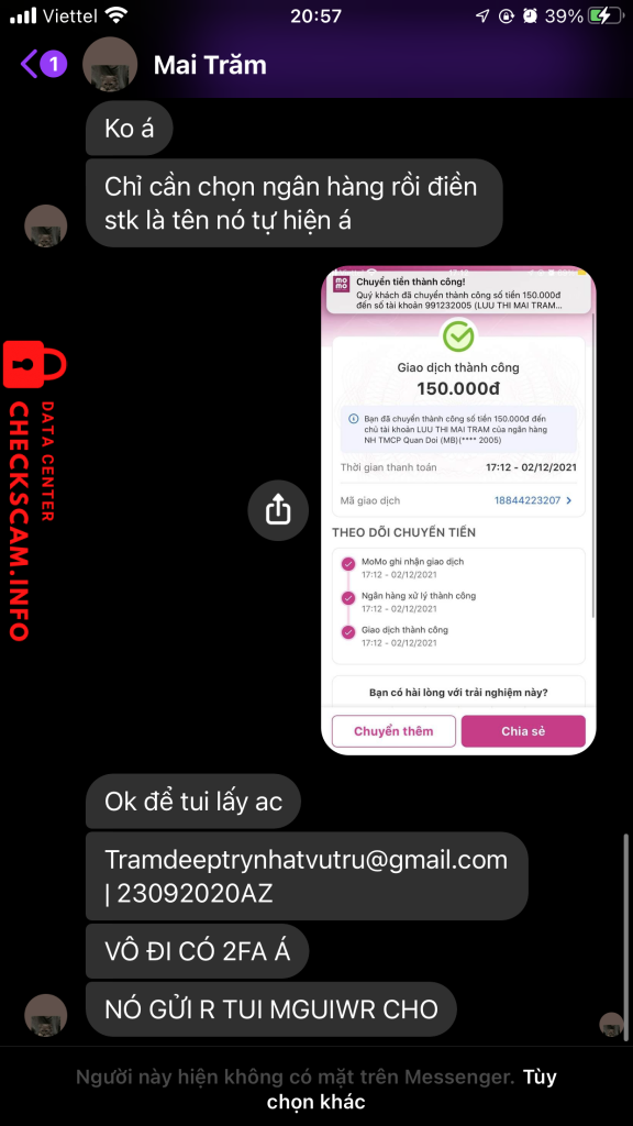 Ebidensya laban sa Lưu Thị Mai Trăm