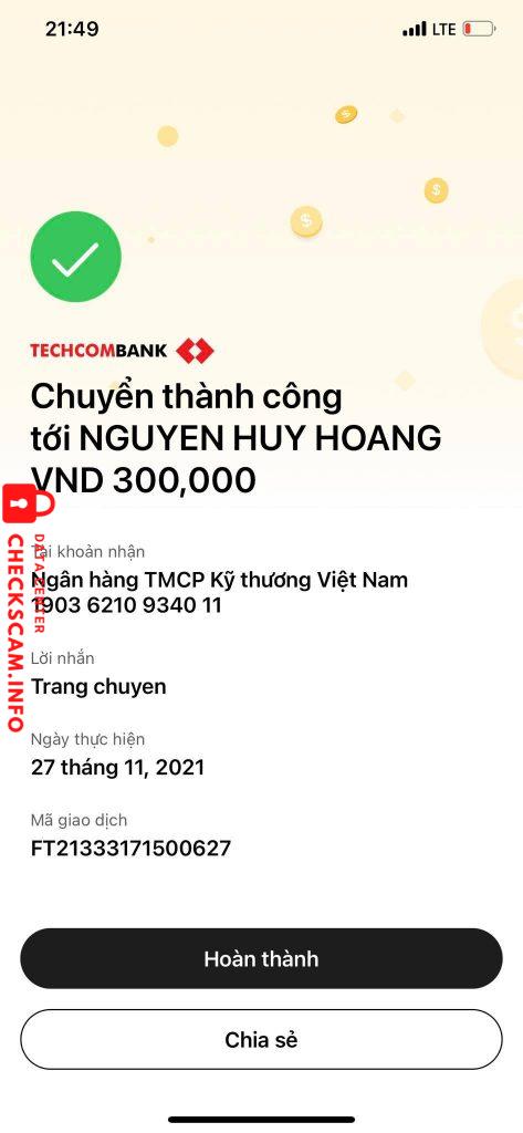 Доказательства против Nguyen Huy Hoang