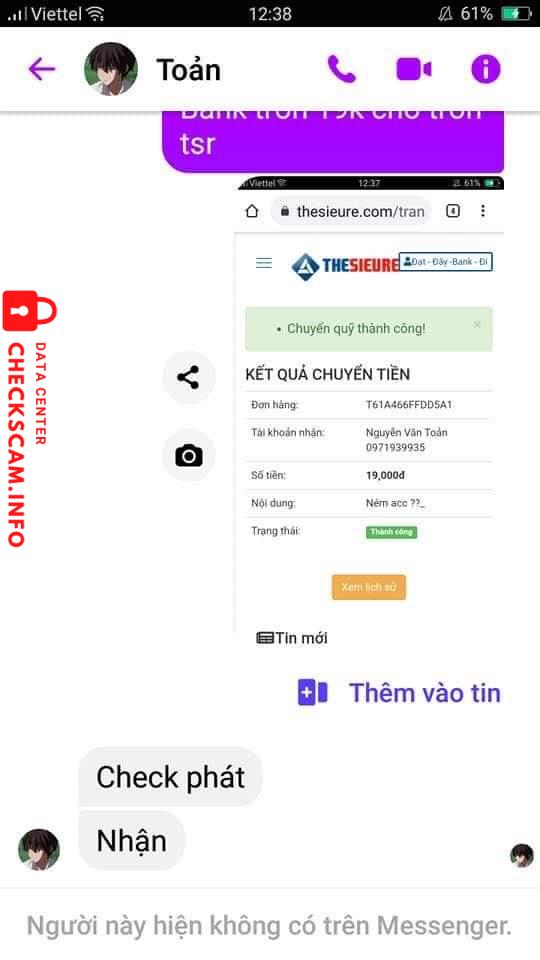 Evidence against Nguyễn Văn Toản