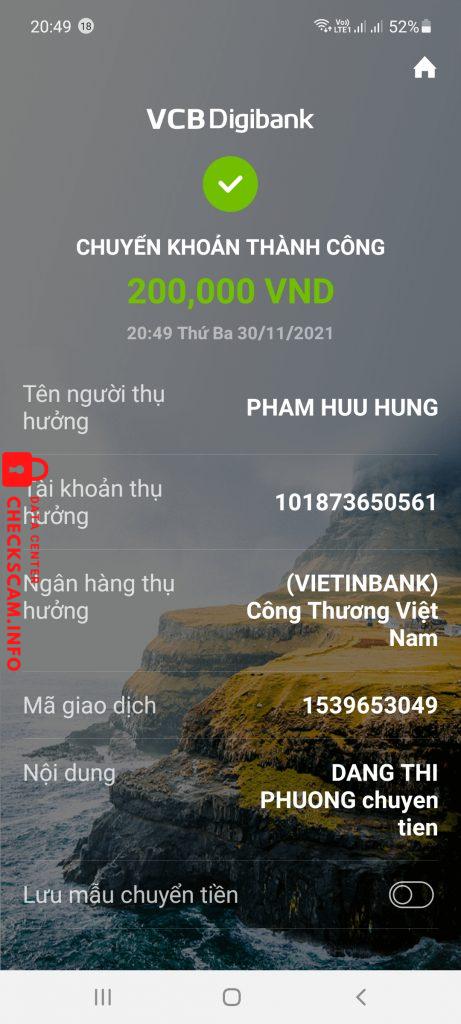 Evidence against Pham Huu Hung