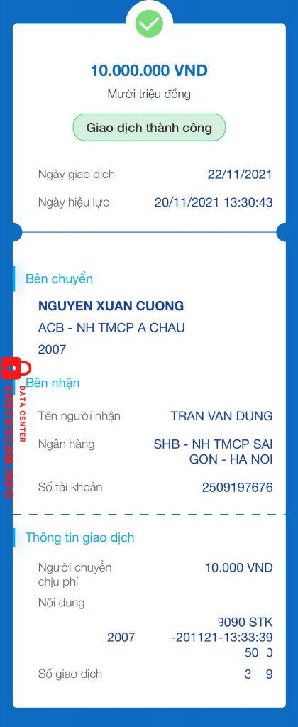 Evidence against Tran Van Dung