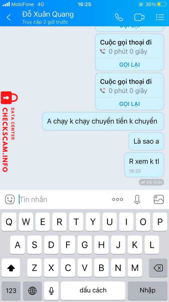 Evidencia contra Đo Xuan Quang