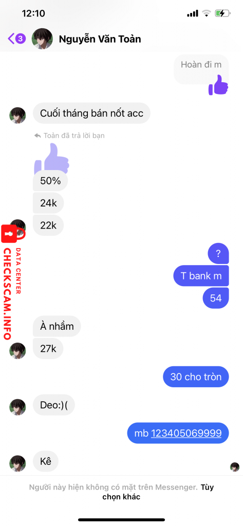 Evidencia contra Nguyễn Văn Toản