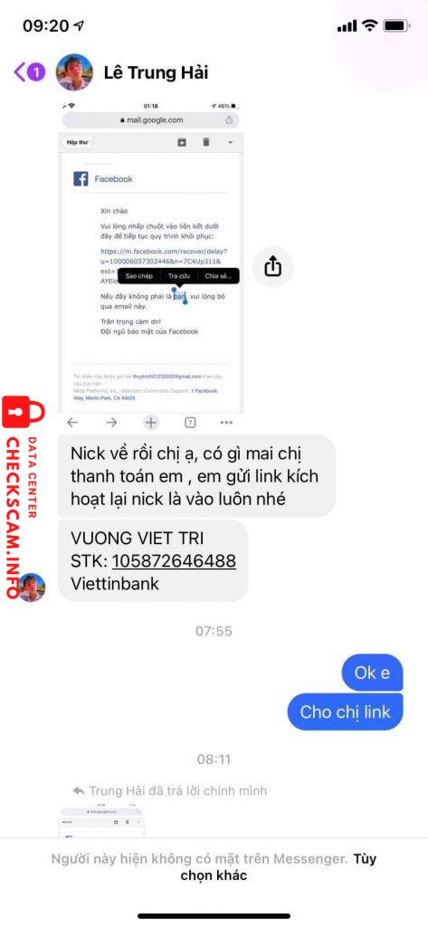 Evidence against Vuong Viet Tri