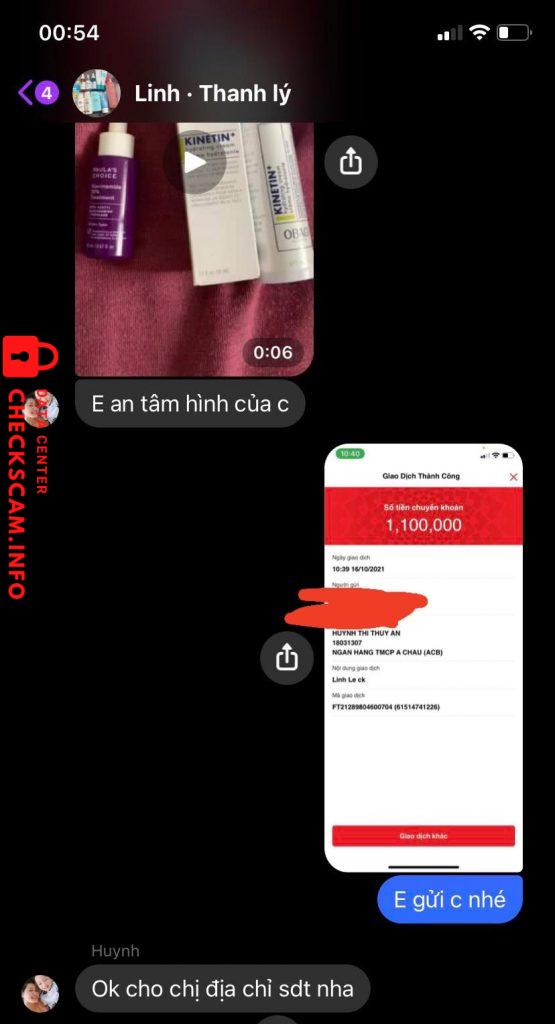 Evidence against Huynh Thi Thuy An