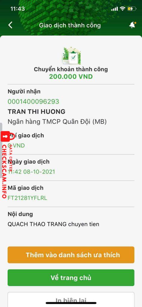 Evidence against Tran Thi Huong