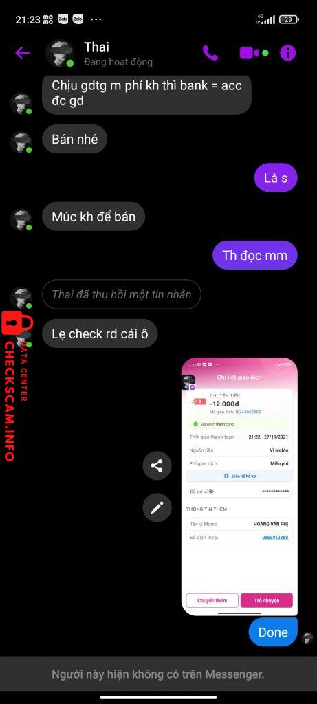 Evidence against Thai Phan