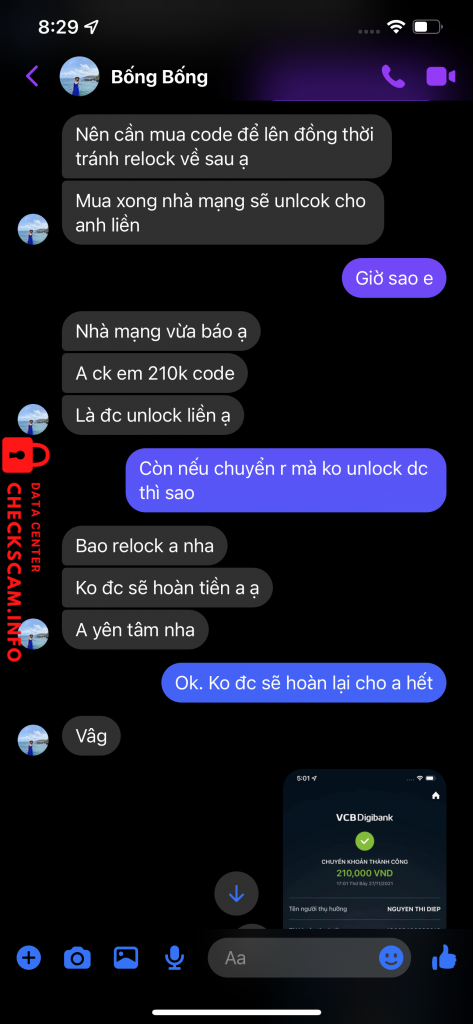 Evidence against Nguyễn Thị Diệp