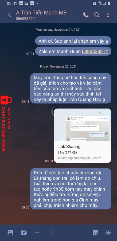 Evidence against Trần Quang Hào