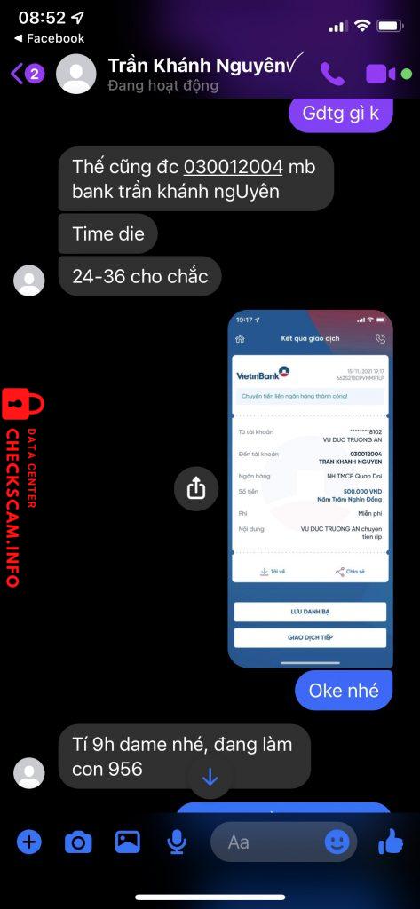 Evidence against Trần Khánh Nguyên
