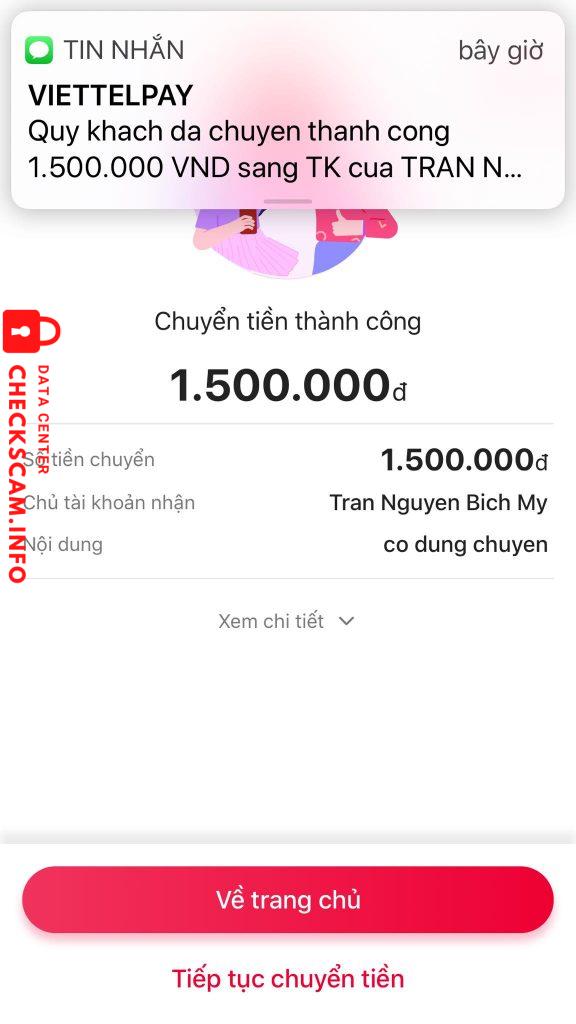 Evidence against Trần Nguyễn Bích My
