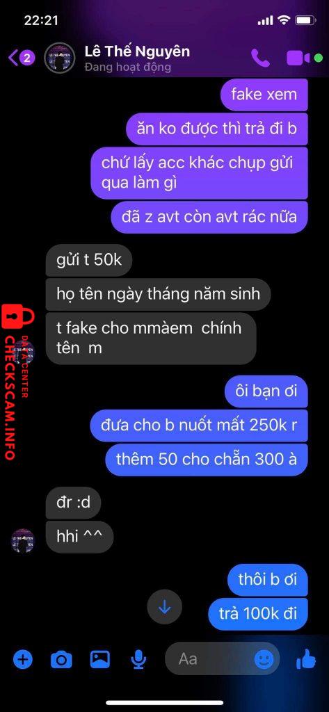 Evidence against Lê Thế Nguyên