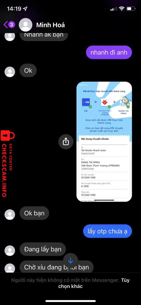 Evidence against Dang Tai Minh