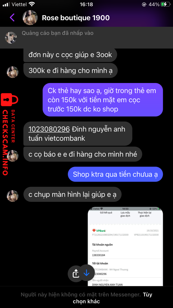 Evidence against Đinh Nguyễn Anh Tuấn