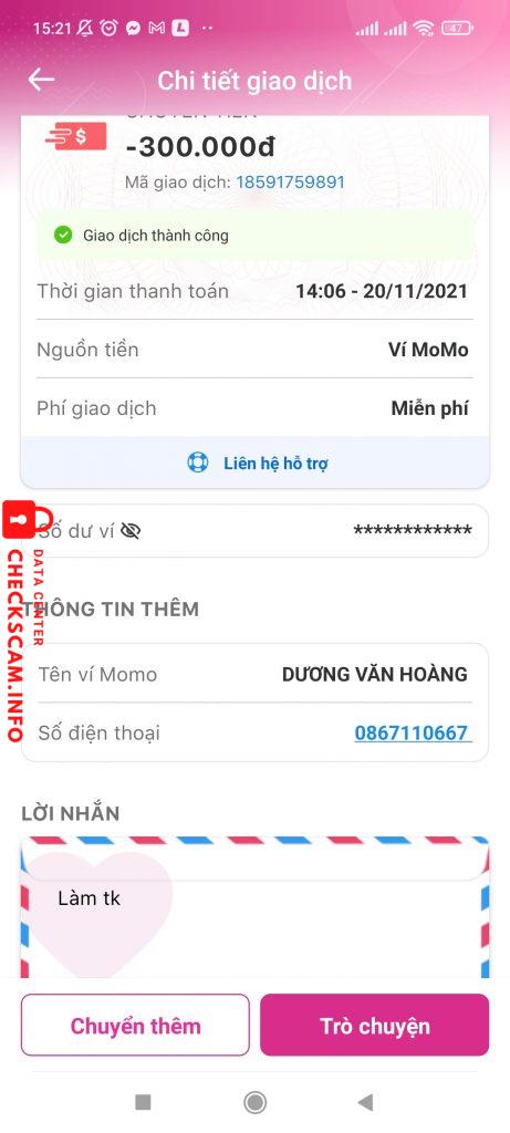 Evidence against Dương Văn Hoàng
