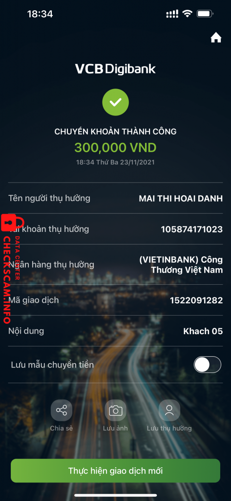 Evidence against Mai Thi Hoai Danh