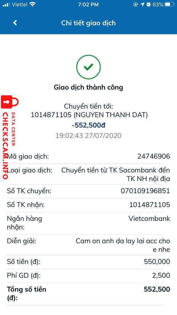 Evidence against Nguyen Thanh Dat
