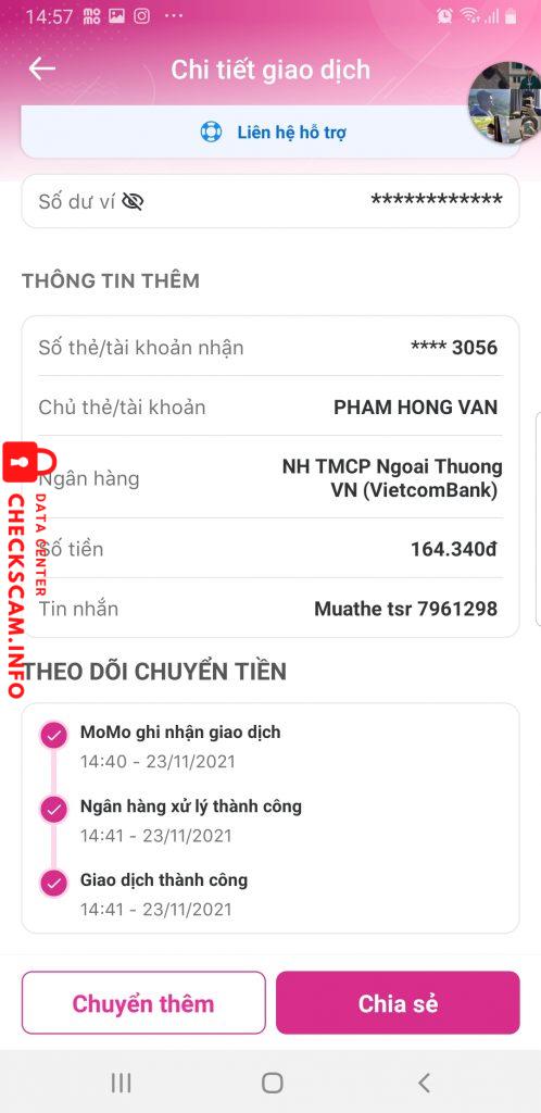 Evidence against Pham Hong Van