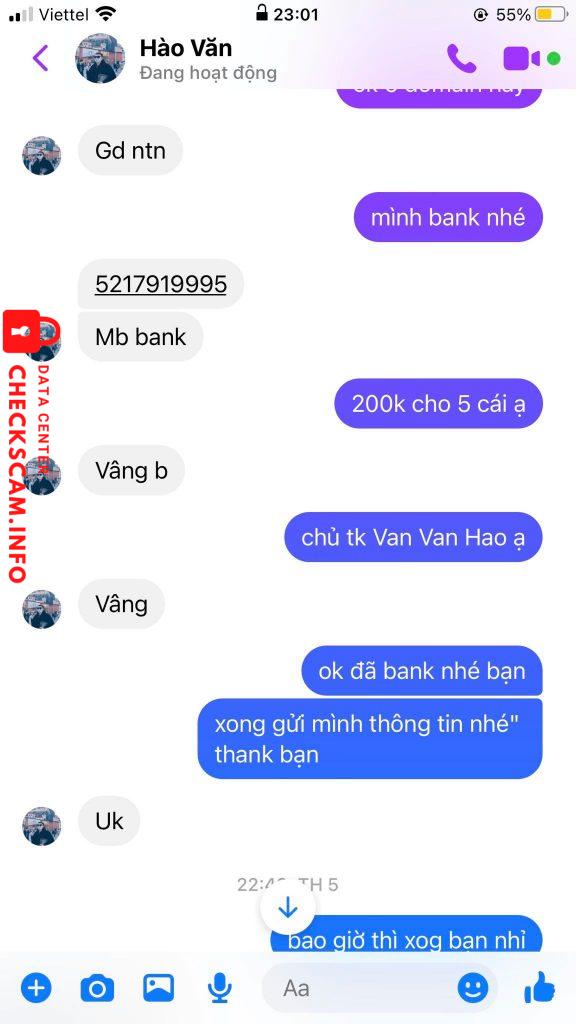 Evidence against Van Van Hao