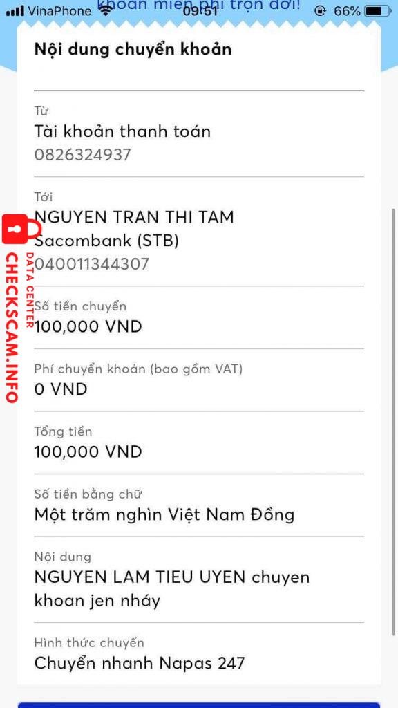 Evidence against Nguyễn Thị Trần Tâm
