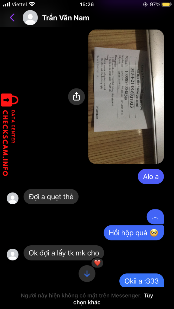 Evidence against Trần Văn Nam