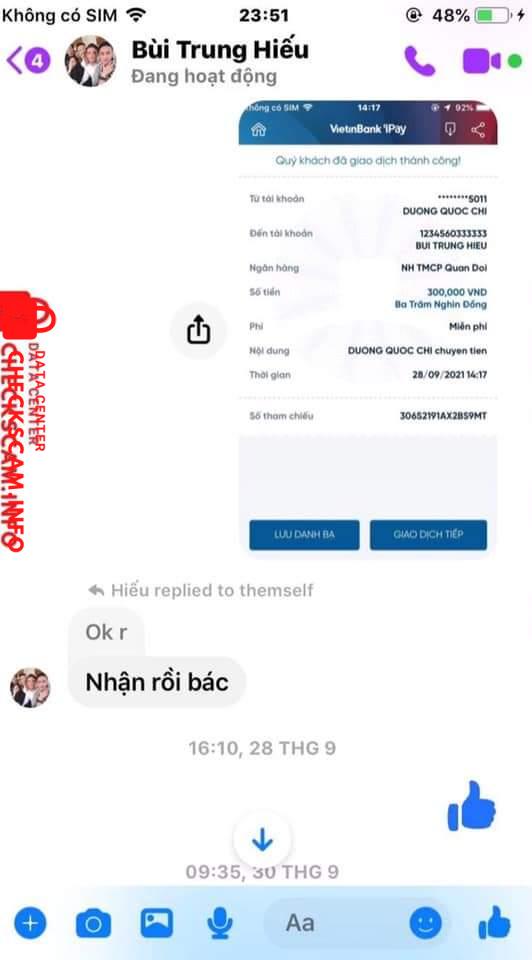 Evidence against Bui Trung Hieu