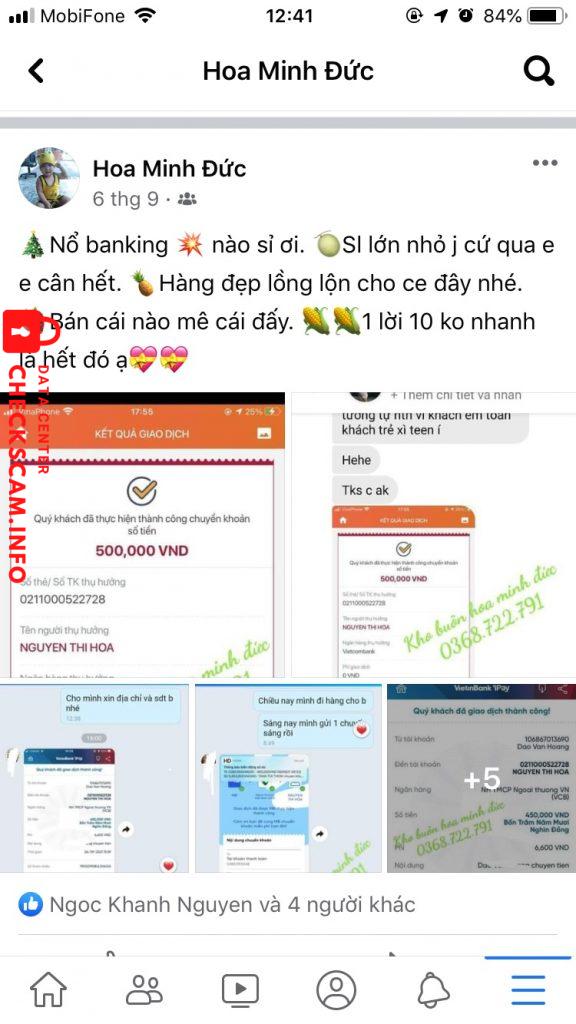 Evidence against Nguyễn Thị Hoa