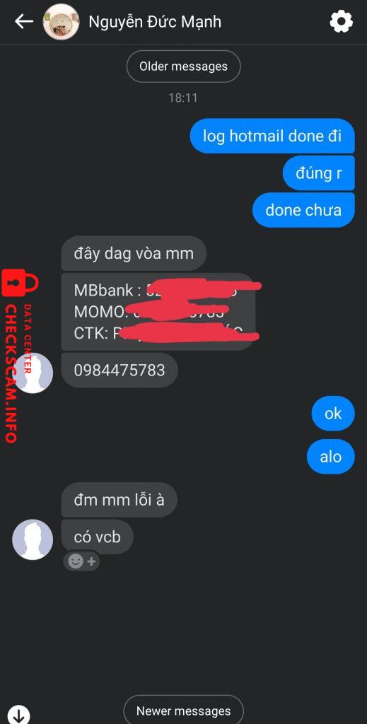 Evidence against Nguyễn Đức Mạnh