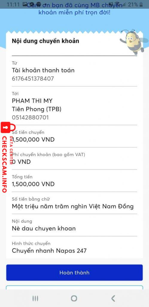Evidence against Pham Thi My